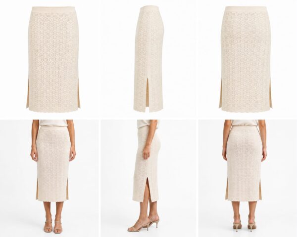 New Look – Dzianinowa Ażurowa Spódnica Midi | Rozmiar 44 (EU)